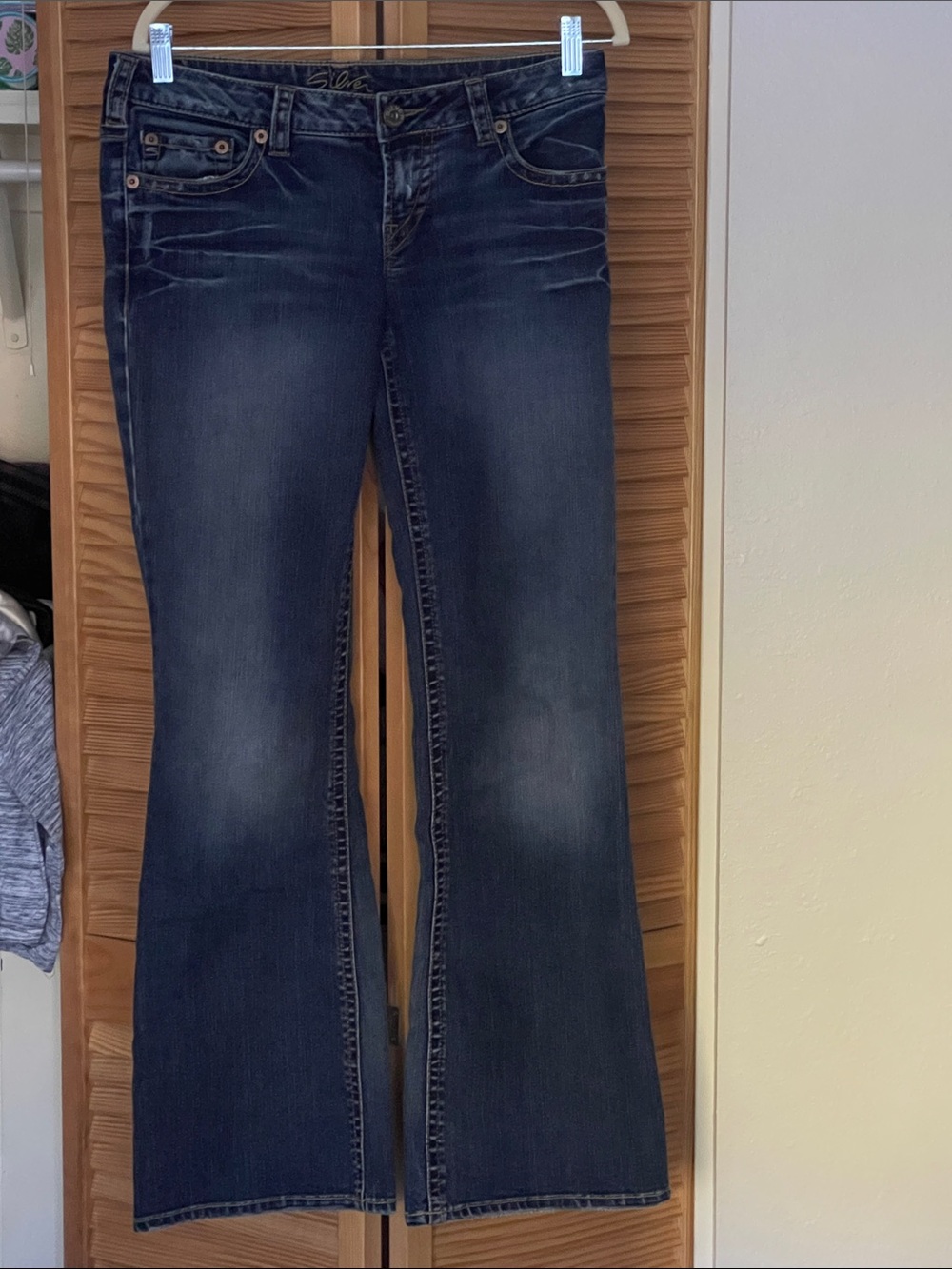 Silver Jeans Dark Blue Flare Wide-Leg